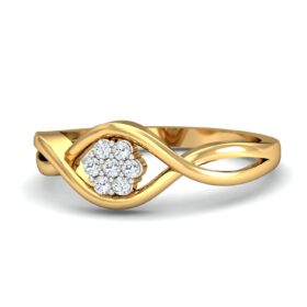 Casual Engagement Rings 0.13 Ct Diamond Solid 14K Gold