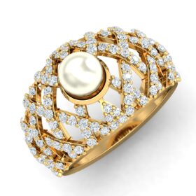 Charming Cocktail Rings 1.02 Ct Diamond Solid 14K Gold