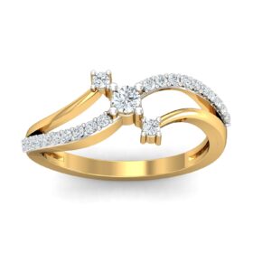 Glittering Anniversary Rings 0.35 Ct Diamond Solid 14K Gold