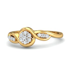 Unique Diamond Engagement Rings 0.16 Ct Diamond Solid 14K Gold
