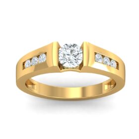 Stylish Diamond Engagement Rings 0.66 Ct Diamond Solid 14K Gold