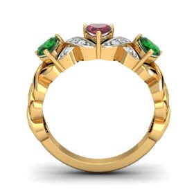 Stunning Cocktail Rings 0.1 Ct Diamond Solid 14K Gold