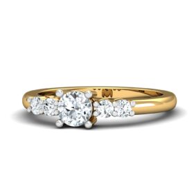 Bold Diamond Engagement Rings 0.46 Ct Diamond Solid 14K Gold