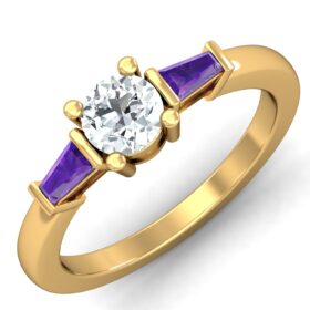 Casual Diamond Engagement Rings 0.4 Ct Diamond Solid 14K Gold