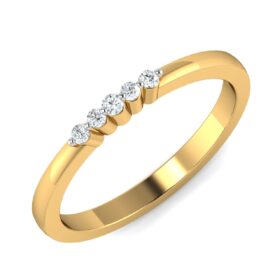 Floral Anniversary Bands 0.1 Ct Diamond Solid 14K Gold