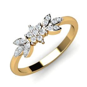 Exatic Casual Rings For Ladies 0.22 Ct Diamond Solid 14K Gold