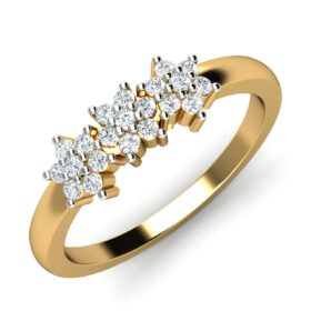 Precious Casual Gold Rings 0.32 Ct Diamond Solid 14K Gold