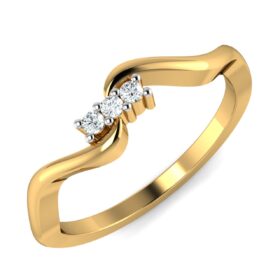 Shimmering Diamond Engagement Rings 0.075 Ct Diamond Solid 14K Gold