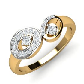 Casual Anniversary Rings For Her 0.3 Ct Diamond Solid 14K Gold