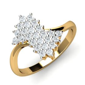 Sparking Casual Diamond Rings 0.62 Ct Diamond Solid 14K Gold