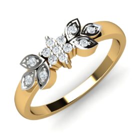Shimmering Casual Everyday Rings 0.18 Ct Diamond Solid 14K Gold