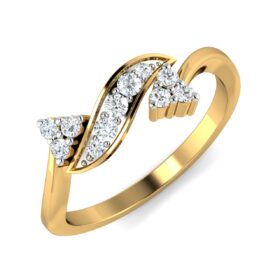 Bold Promise Rings For Women 0.26 Ct Diamond Solid 14K Gold
