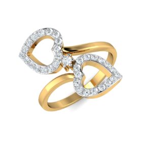Brilliant Promise Rings For Her 0.6 Ct Diamond Solid 14K Gold