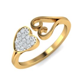 Casual Gold Promise Rings 0.16 Ct Diamond Solid 14K Gold