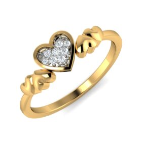 Beautiful Promise Rings 0.08 Ct Diamond Solid 14K Gold