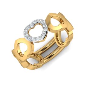Casual Promise Rings For Her 0.14 Ct Diamond Solid 14K Gold