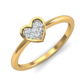 Classic Promise Rings 0.08 Ct Diamond Solid 14K Gold