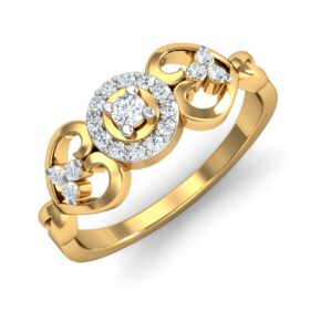 Contemporary Diamond Promise Rings 0.27 Ct Diamond Solid 14K Gold