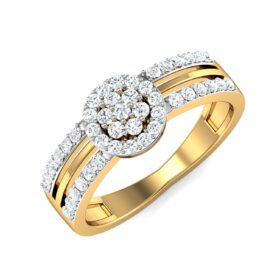 Handmade Design Engagement Ring 0.45 Ct Diamond Solid 14K Gold