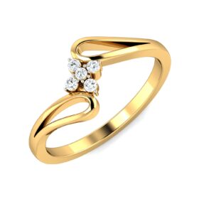Gorgeous Design Engagement Ring 0.07 Ct Diamond Solid 14K Gold