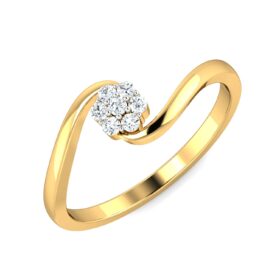 Glamarous Diamond Engagement Rings 0.1 Ct Diamond Solid 14K Gold