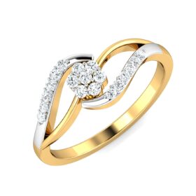 Floral Wedding Rings 0.19 Ct Diamond Solid 14K Gold