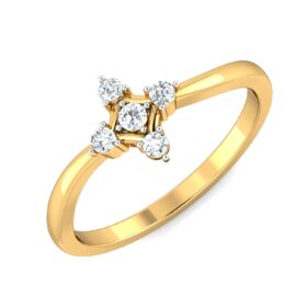Fashionable Anniversary Rings 0.1 Ct Diamond Solid 14K Gold
