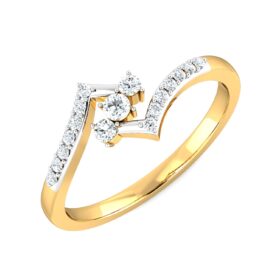Exatic Design Engagement Ring 0.17 Ct Diamond Solid 14K Gold