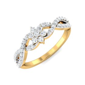 Unique Casual Rings For Ladies 0.39 Ct Diamond Solid 14K Gold
