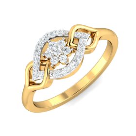 Sparking Gold Wedding Rings 0.25 Ct Diamond Solid 14K Gold