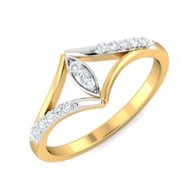 Shimmering Casual Rings 0.15 Ct Diamond Solid 14K Gold