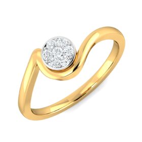 Beautiful Design Engagement Ring 0.1 Ct Diamond Solid 14K Gold
