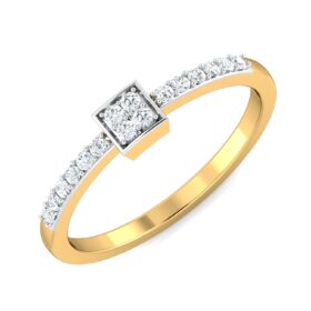 Casual Diamond Engagement Rings 0.16 Ct Diamond Solid 14K Gold