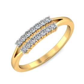 Contemporary Anniversary Rings For Her 0.21 Ct Diamond Solid 14K Gold