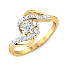 Dramatic Casual Diamond Rings 0.25 Ct Diamond Solid 14K Gold