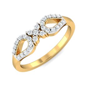 Elegant Heart Promise Rings 0.27 Ct Diamond Solid 14K Gold