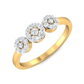 Handmade Design Engagement Ring 0.26 Ct Diamond Solid 14K Gold