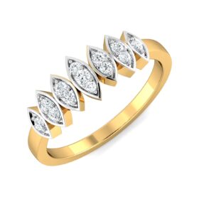 Handcrafted Diamond Anniversary Rings 0.13 Ct Diamond Solid 14K Gold