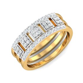 Graceful Anniversary Rings 0.5 Ct Diamond Solid 14K Gold