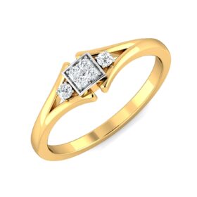 Floral Diamond Engagement Rings 0.06 Ct Diamond Solid 14K Gold