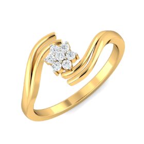 Flawless Design Engagement Ring 0.1 Ct Diamond Solid 14K Gold