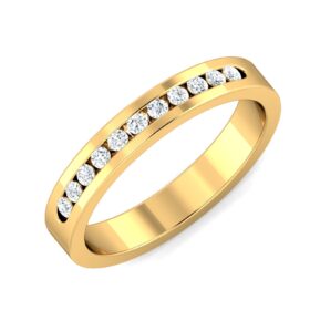 Lovely Band Rings 0.16 Ct Diamond Solid 14K Gold