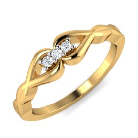 Stylish Casual Rings For Ladies 0.075 Ct Diamond Solid 14K Gold