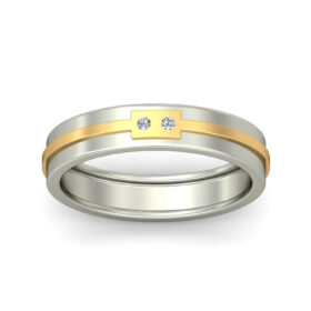 Casual Anniversary Bands 0.03 Ct Diamond Solid 14K Gold