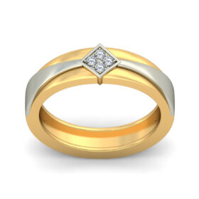 Contemporary Band Rings 0.06 Ct Diamond Solid 14K Gold