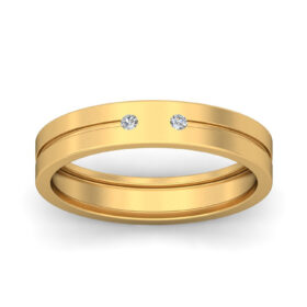 Floral Anniversary Bands 0.05 Ct Diamond Solid 14K Gold