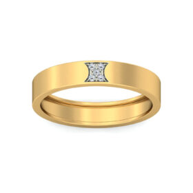 Charming Band Rings 0.05 Ct Diamond Solid 14K Gold