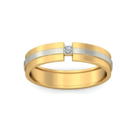 Contemporary Anniversary Bands 0.03 Ct Diamond Solid 14K Gold