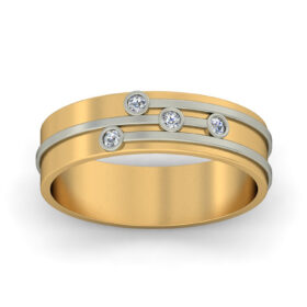 Designer Diamond Band 0.1 Ct Diamond Solid 14K Gold