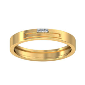 Floral Diamond Anniversary Bands 0.03 Ct Diamond Solid 14K Gold
